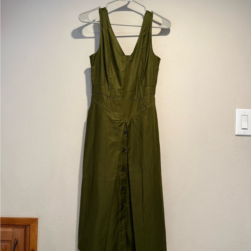 Banana Republic Khaki Green Midi Dress
